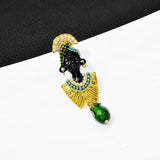 CINDY XIANG Enamel Brooch Exaggerated Pearl Crystal Pin