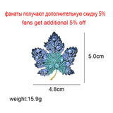 CINDY XIANG Rhinestone Maple Brooches For Women Wedding Party Pin Jewelry