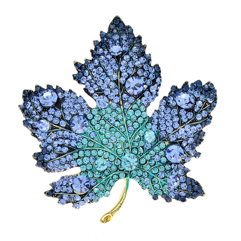 CINDY XIANG Rhinestone Maple Brooches For Women Wedding Party Pin Jewelry