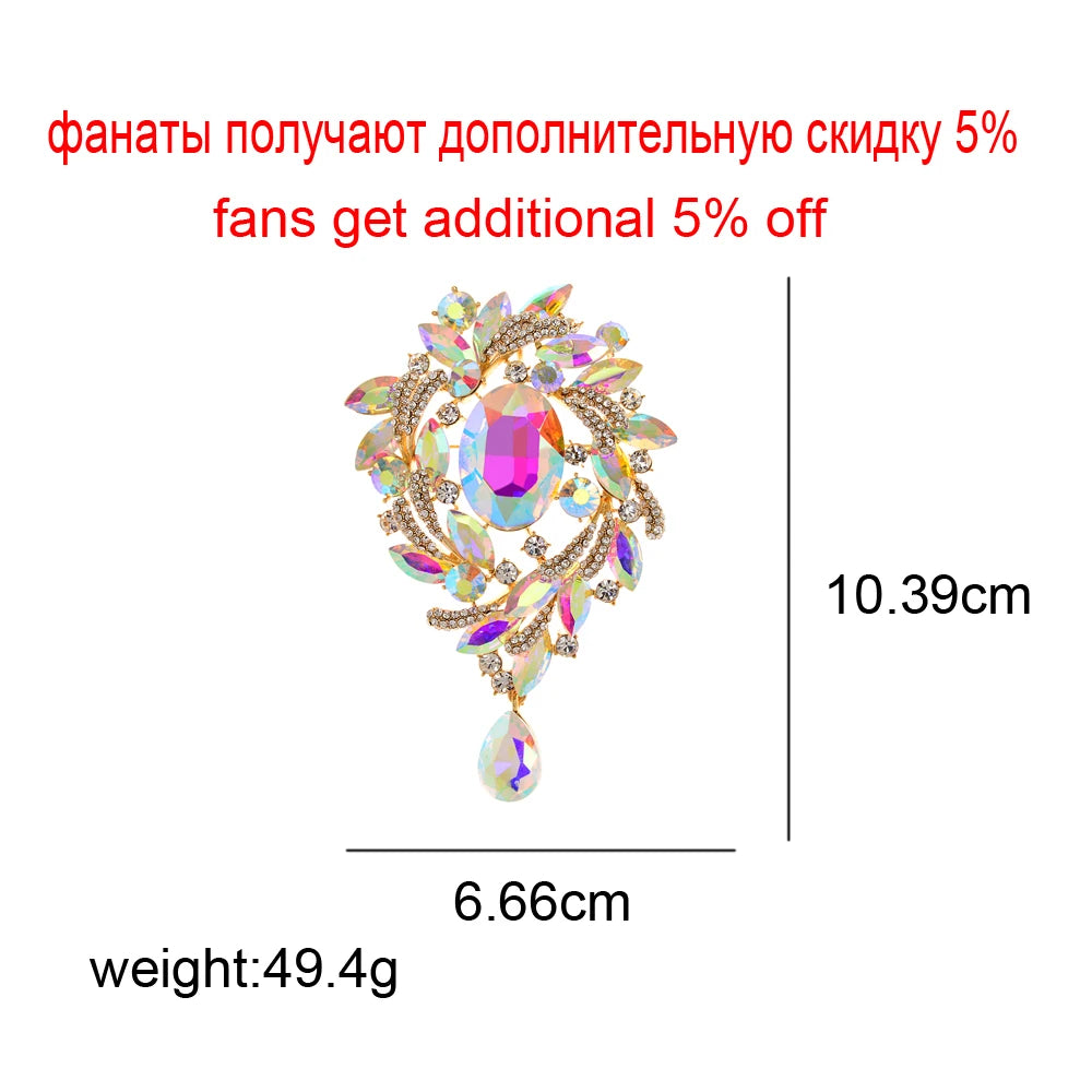 CINDY XIANG Vintage Flower Water-drop Brooches