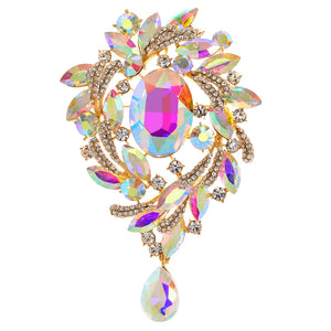 CINDY XIANG Vintage Flower Water-drop Brooches