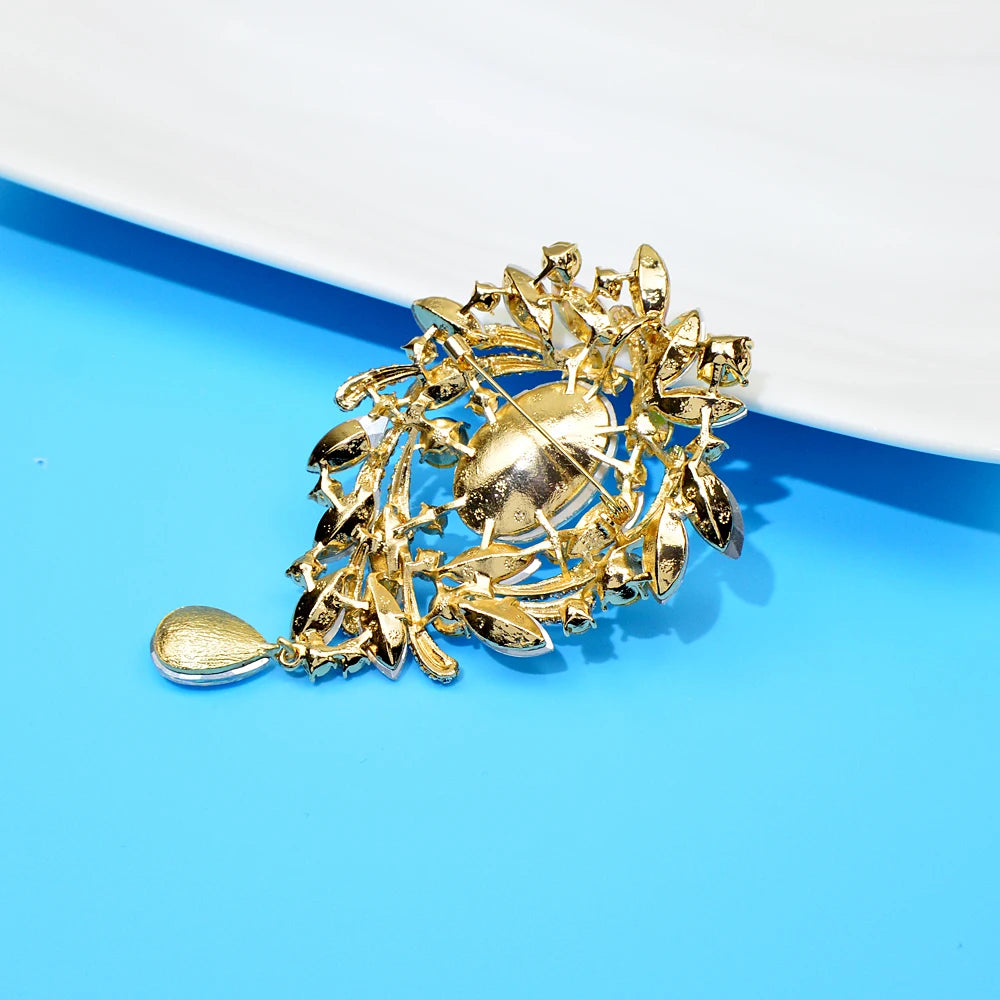 CINDY XIANG Vintage Flower Water-drop Brooches