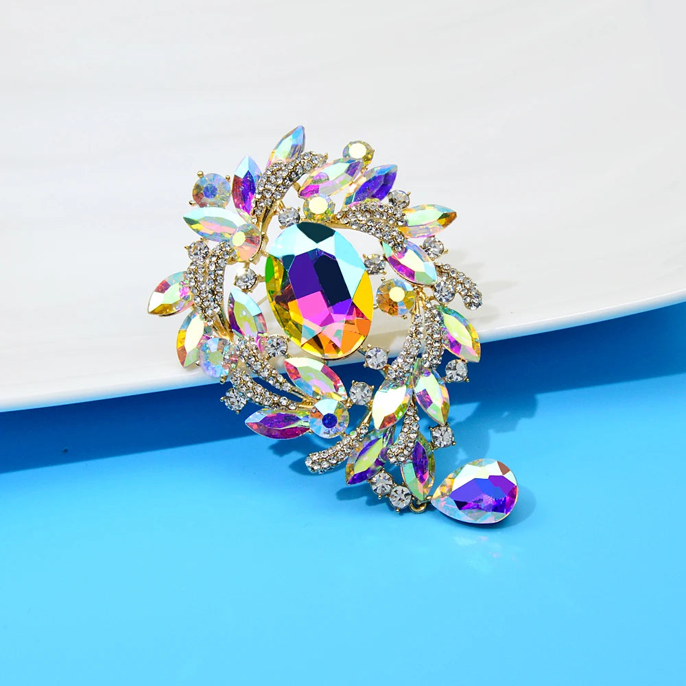 CINDY XIANG Vintage Flower Water-drop Brooches