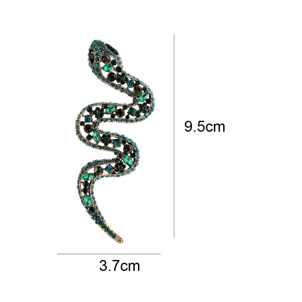 CINDY XIANG Rhinestone Large Snake Brooches For Women Vintage Animal Pin