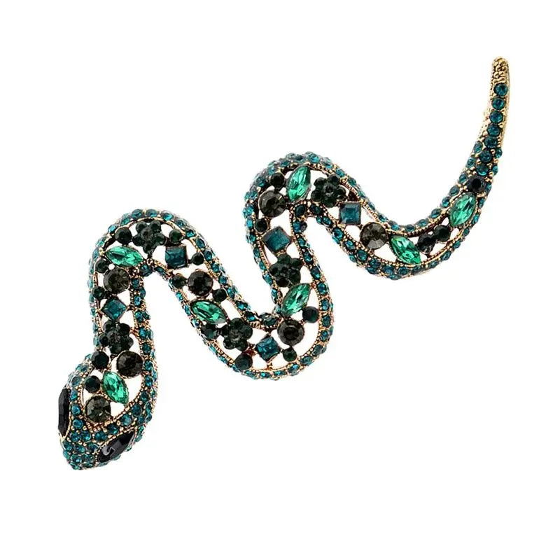 CINDY XIANG Rhinestone Large Snake Brooches For Women Vintage Animal Pin
