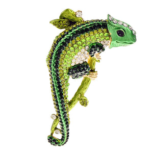 CINDY XIANG Rhinestone Lizard Brooch Animal Pin Winter Coat Accessories