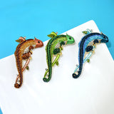 CINDY XIANG Rhinestone Lizard Brooch Animal Pin Winter Coat Accessories