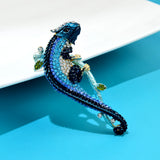CINDY XIANG Rhinestone Lizard Brooch Animal Pin Winter Coat Accessories