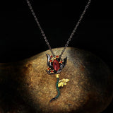 Arrival Rose Flower Filled Pendant Necklace Retro CZ Tungsten Necklace