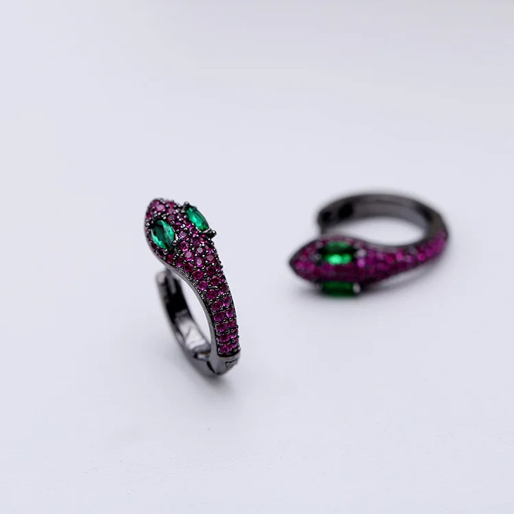 Vintage Punk Snake Stud Earrings Women Ear Accessories