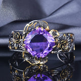 Purple Zircon Thai Silver Charm Bracelet Bangle