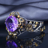 Purple Zircon Thai Silver Charm Bracelet Bangle