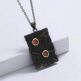 Vintage Tungsten Pendant Necklace with Red Crystal Choker