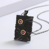 Vintage Tungsten Pendant Necklace with Red Crystal Choker