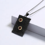 Vintage Tungsten Pendant Necklace with Red Crystal Choker