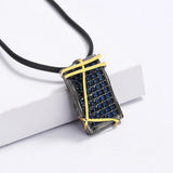 Sapphire Pendant 925 Silver Zircon Necklace Goth Accessories