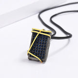 Sapphire Pendant 925 Silver Zircon Necklace Goth Accessories