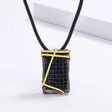 Sapphire Pendant 925 Silver Zircon Necklace Goth Accessories