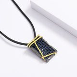 Sapphire Pendant 925 Silver Zircon Necklace Goth Accessories