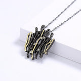 Two Tone Hollow Pendant Necklace Choker Jewelry