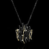Two Tone Hollow Pendant Necklace Choker Jewelry