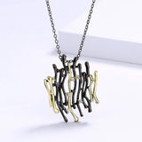 Two Tone Hollow Pendant Necklace Choker Jewelry