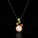 Bohemia Baroque Pearl Pendant Necklace Zircon Female Sweater Chain