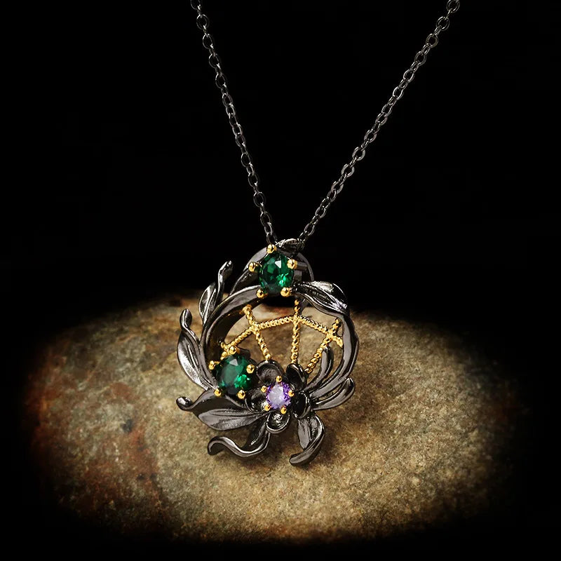 Bohemia Coconut Tree Pendant Necklace Vintage Zircon Chokers