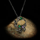 Bohemia Coconut Tree Pendant Necklace Vintage Zircon Chokers