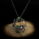 Bohemia Coconut Tree Pendant Necklace Vintage Zircon Chokers