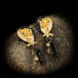 Bohemia Jewelry Two Tone Flower Dangle Earrings
