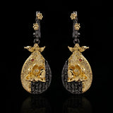 Bohemia Jewelry Two Tone Flower Dangle Earrings