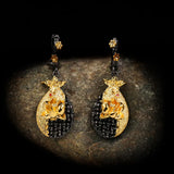 Bohemia Jewelry Two Tone Flower Dangle Earrings