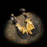 Bohemia Jewelry Two Tone Flower Dangle Earrings