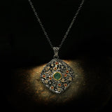 Bohemia Geometrical CZ Zircon Filled Pendant Necklace