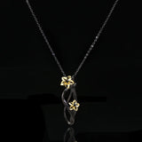 Flower Pendant Necklace Retro Tungsten Sweater Chains Chokers
