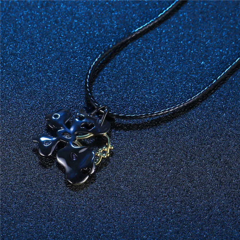 Butterfly Pendant Necklace Vintage Shining Zircon Filled Accessories