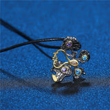 Butterfly Pendant Necklace Vintage Shining Zircon Filled Accessories