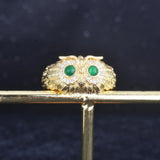Natural Chalcedony Owl Ring Vintage Party Jewelry