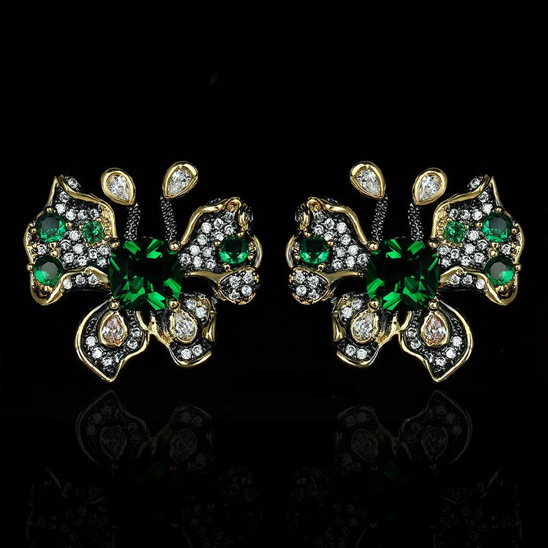Butterfly Earrings CZ Wedding Party Jewelry