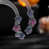Vintage Rose Flower Zircon Stone Earrings for Party