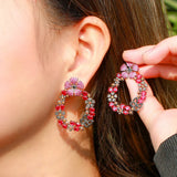 Bling Zircon Stone Circle Earrings for Women