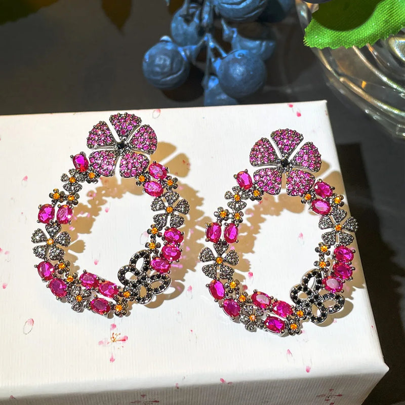 Bling Zircon Stone Circle Earrings for Women