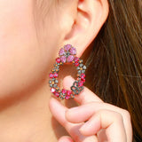 Bling Zircon Stone Circle Earrings for Women