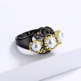Exaggerated Baroque Pearl Wedding Rings for Women
