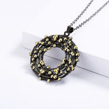 Circle Pendant Necklace Two Tone Charms Necklaces Choker Jewelry