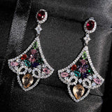 Ethnic Crystal Dangle Earrings Bling Zirconia Jewelry Gift