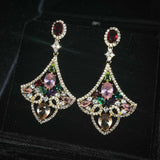 Ethnic Crystal Dangle Earrings Bling Zirconia Jewelry Gift