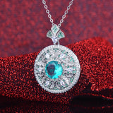 Green Zircon Butterfly Pendant Necklace Short Chain Choker