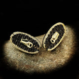 Gothic Style Retro Earring Zipper Shape Stud Earrings Ethnic Jewelry